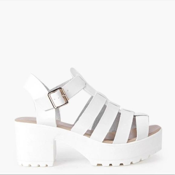 KOI WHITE CHUNK SANDAL VEGAN SIZE 8 - Picture 1 of 13